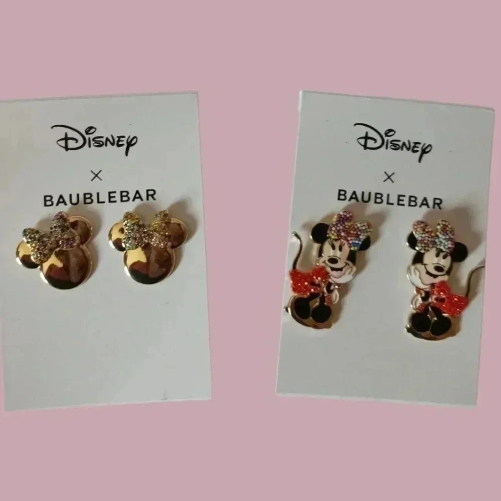 Disney rhinestone earrings boublebar minnie mouse set of 2